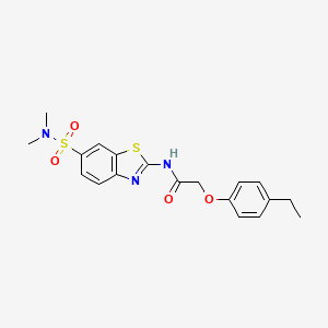 molecular formula C19H21N3O4S2 B2599110 N-(6-(N,N-二甲基氨基磺酰基)苯并[d]噻唑-2-基)-2-(4-乙基苯氧基)乙酰胺 CAS No. 921528-49-6