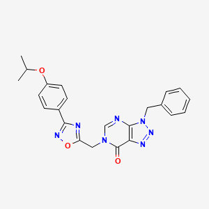 molecular formula C23H21N7O3 B2599115 3-benzyl-6-((3-(4-isopropoxyphenyl)-1,2,4-oxadiazol-5-yl)methyl)-3H-[1,2,3]triazolo[4,5-d]pyrimidin-7(6H)-one CAS No. 1207043-71-7