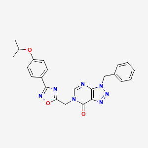 molecular formula C23H21N7O3 B2599115 3-benzyl-6-({3-[4-(propan-2-yloxy)phenyl]-1,2,4-oxadiazol-5-yl}methyl)-3H,6H,7H-[1,2,3]triazolo[4,5-d]pyrimidin-7-one CAS No. 1207043-71-7