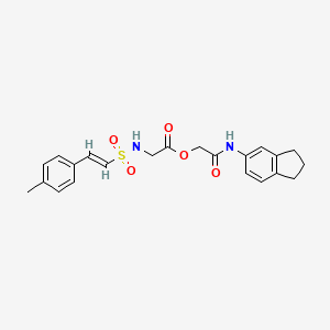 molecular formula C22H24N2O5S B2599123 [2-(2,3-dihydro-1H-inden-5-ylamino)-2-oxoethyl] 2-[[(E)-2-(4-methylphenyl)ethenyl]sulfonylamino]acetate CAS No. 878085-88-2