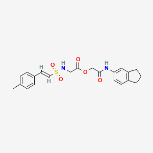 [2-(2,3-dihydro-1H-inden-5-ylamino)-2-oxoethyl] 2-[[(E)-2-(4-methylphenyl)ethenyl]sulfonylamino]acetate