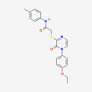 molecular formula C21H21N3O3S B2599127 2-[4-(4-ethoxyphenyl)-3-oxopyrazin-2-yl]sulfanyl-N-(4-methylphenyl)acetamide CAS No. 899945-15-4