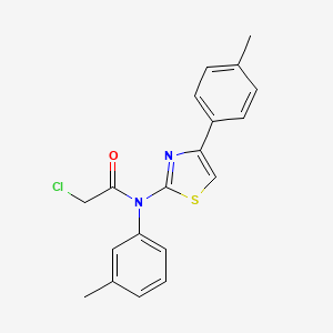 molecular formula C19H17ClN2OS B2599128 2-chloro-N-(3-methylphenyl)-N-[4-(4-methylphenyl)-1,3-thiazol-2-yl]acetamide CAS No. 730951-08-3