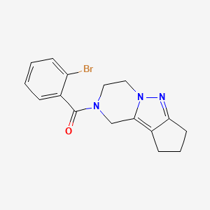 molecular formula C16H16BrN3O B2599130 (2-bromophenyl)(3,4,8,9-tetrahydro-1H-cyclopenta[3,4]pyrazolo[1,5-a]pyrazin-2(7H)-yl)methanone CAS No. 2034413-96-0