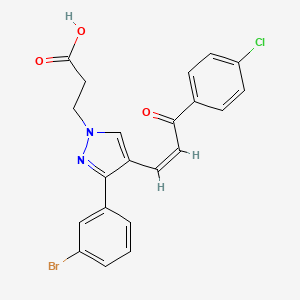 3-[3-(3-bromophenyl)-4-[(Z)-3-(4-chlorophenyl)-3-oxoprop-1-enyl]pyrazol-1-yl]propanoic acid