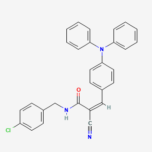 molecular formula C29H22ClN3O B2599135 (Z)-N-[(4-chlorophenyl)methyl]-2-cyano-3-[4-(N-phenylanilino)phenyl]prop-2-enamide CAS No. 477974-40-6