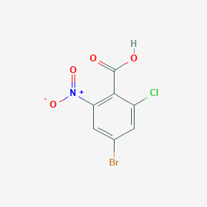 molecular formula C7H3BrClNO4 B2599143 4-溴-2-氯-6-硝基苯甲酸 CAS No. 2092792-27-1