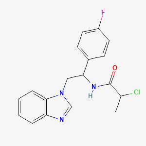 N-[2-(Benzimidazol-1-yl)-1-(4-fluorophenyl)ethyl]-2-chloropropanamide