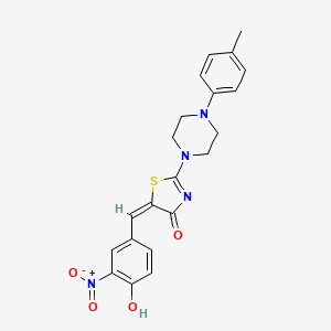(E)-5-(4-hydroxy-3-nitrobenzylidene)-2-(4-(p-tolyl)piperazin-1-yl)thiazol-4(5H)-one