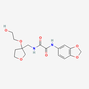 molecular formula C16H20N2O7 B2599166 N1-(benzo[d][1,3]dioxol-5-yl)-N2-((3-(2-hydroxyethoxy)tetrahydrofuran-3-yl)methyl)oxalamide CAS No. 2319639-90-0