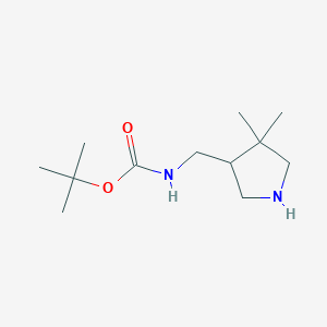 molecular formula C12H24N2O2 B2599167 叔丁基 N-[(4,4-二甲基吡咯烷-3-基)甲基]氨基甲酸酯 CAS No. 869292-47-7