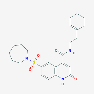 molecular formula C24H31N3O4S B2599177 6-(azepan-1-ylsulfonyl)-N-[2-(cyclohexen-1-yl)ethyl]-2-oxo-1H-quinoline-4-carboxamide CAS No. 687590-28-9