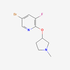 molecular formula C10H12BrFN2O B2599184 5-溴-3-氟-2-[(1-甲基吡咯烷-3-基)氧基]吡啶 CAS No. 1873051-41-2
