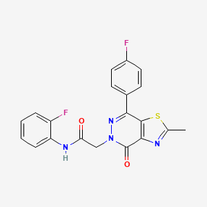 molecular formula C20H14F2N4O2S B2599192 N-(2-fluorophenyl)-2-(7-(4-fluorophenyl)-2-methyl-4-oxothiazolo[4,5-d]pyridazin-5(4H)-yl)acetamide CAS No. 942003-83-0