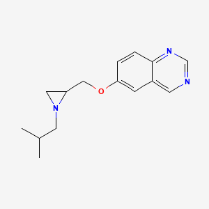 molecular formula C15H19N3O B2599196 6-[[1-(2-Methylpropyl)aziridin-2-yl]methoxy]quinazoline CAS No. 2411292-70-9