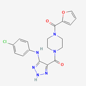 {5-[(4-chlorophenyl)amino]-1H-1,2,3-triazol-4-yl}[4-(furan-2-ylcarbonyl)piperazin-1-yl]methanone