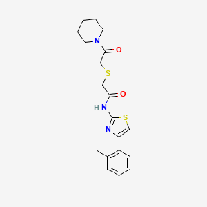 N-(4-(2,4-dimethylphenyl)thiazol-2-yl)-2-((2-oxo-2-(piperidin-1-yl)ethyl)thio)acetamide
