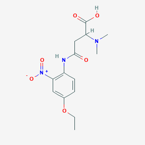 molecular formula C14H19N3O6 B2599208 2-(Dimethylamino)-4-((4-ethoxy-2-nitrophenyl)amino)-4-oxobutanoic acid CAS No. 1047679-95-7
