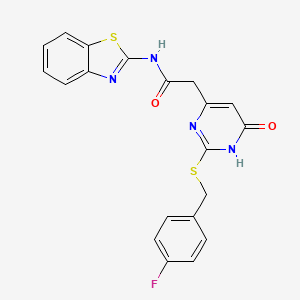 N-(benzo[d]thiazol-2-yl)-2-(2-((4-fluorobenzyl)thio)-6-oxo-1,6-dihydropyrimidin-4-yl)acetamide