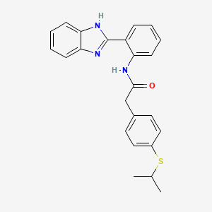 molecular formula C24H23N3OS B2599221 N-(2-(1H-benzo[d]imidazol-2-yl)phenyl)-2-(4-(isopropylthio)phenyl)acetamide CAS No. 955797-73-6