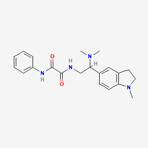 molecular formula C21H26N4O2 B2599223 N1-(2-(dimethylamino)-2-(1-methylindolin-5-yl)ethyl)-N2-phenyloxalamide CAS No. 922089-95-0