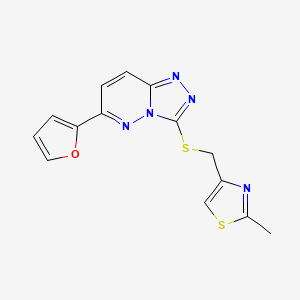 4-(((6-(Furan-2-yl)-[1,2,4]triazolo[4,3-b]pyridazin-3-yl)thio)methyl)-2-methylthiazole