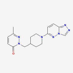 molecular formula C16H19N7O B2599231 6-Methyl-2-[(1-{[1,2,4]triazolo[4,3-b]pyridazin-6-yl}piperidin-4-yl)methyl]-2,3-dihydropyridazin-3-one CAS No. 2189434-58-8