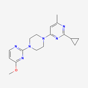 molecular formula C17H22N6O B2599232 2-Cyclopropyl-4-[4-(4-methoxypyrimidin-2-yl)piperazin-1-yl]-6-methylpyrimidine CAS No. 2415539-50-1