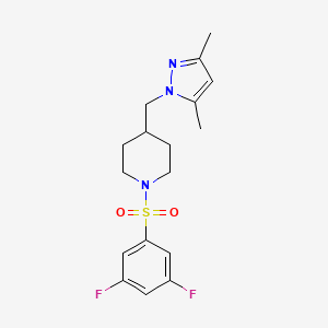 1-((3,5-difluorophenyl)sulfonyl)-4-((3,5-dimethyl-1H-pyrazol-1-yl)methyl)piperidine