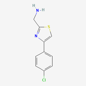 molecular formula C10H9ClN2S B2599244 [4-(4-Chlorophenyl)-1,3-thiazol-2-yl]methanamine CAS No. 643723-42-6