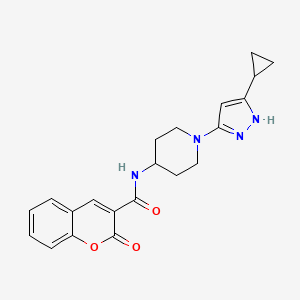 N-(1-(5-cyclopropyl-1H-pyrazol-3-yl)piperidin-4-yl)-2-oxo-2H-chromene-3-carboxamide