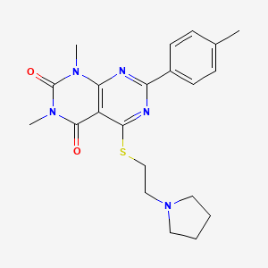 1,3-Dimethyl-7-(4-methylphenyl)-5-(2-pyrrolidin-1-ylethylsulfanyl)pyrimido[4,5-d]pyrimidine-2,4-dione
