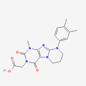 molecular formula C19H21N5O4 B2599256 2-[9-(3,4-dimethylphenyl)-1-methyl-2,4-dioxo-7,8-dihydro-6H-purino[7,8-a]pyrimidin-3-yl]acetic acid CAS No. 878736-19-7