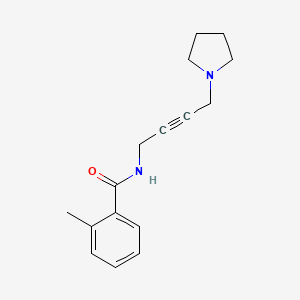 molecular formula C16H20N2O B2599262 2-甲基-N-(4-(吡咯烷-1-基)丁-2-炔-1-基)苯甲酰胺 CAS No. 1396866-24-2