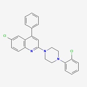 6-Chloro-2-(4-(2-chlorophenyl)piperazin-1-yl)-4-phenylquinoline
