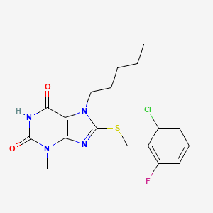 8-((2-chloro-6-fluorobenzyl)thio)-3-methyl-7-pentyl-1H-purine-2,6(3H,7H)-dione