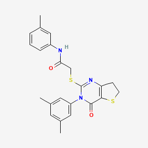 2-((3-(3,5-dimethylphenyl)-4-oxo-3,4,6,7-tetrahydrothieno[3,2-d]pyrimidin-2-yl)thio)-N-(m-tolyl)acetamide