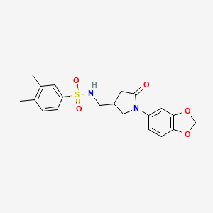 N-((1-(benzo[d][1,3]dioxol-5-yl)-5-oxopyrrolidin-3-yl)methyl)-3,4-dimethylbenzenesulfonamide