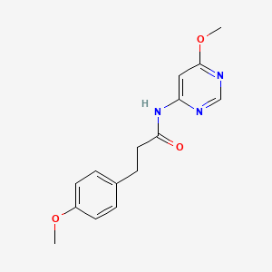 molecular formula C15H17N3O3 B2599274 3-(4-methoxyphenyl)-N-(6-methoxypyrimidin-4-yl)propanamide CAS No. 1396567-15-9