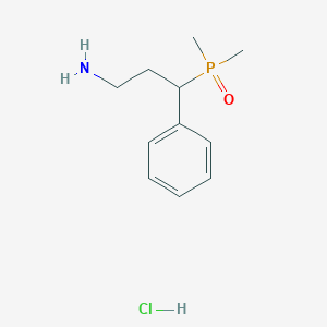 molecular formula C11H19ClNOP B2599276 3-二甲基膦酰-3-苯基丙胺盐酸盐 CAS No. 2470438-27-6