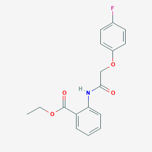 molecular formula C17H16FNO4 B259929 Ethyl 2-{[(4-fluorophenoxy)acetyl]amino}benzoate 