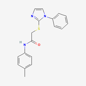 molecular formula C18H17N3OS B2599292 2-((1-phenyl-1H-imidazol-2-yl)thio)-N-(p-tolyl)acetamide CAS No. 688335-27-5
