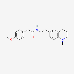 molecular formula C21H26N2O2 B2599295 2-(4-methoxyphenyl)-N-(2-(1-methyl-1,2,3,4-tetrahydroquinolin-6-yl)ethyl)acetamide CAS No. 946280-62-2