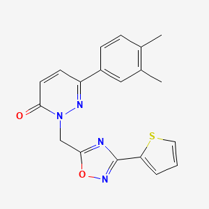 molecular formula C19H16N4O2S B2599298 6-(3,4-dimethylphenyl)-2-{[3-(2-thienyl)-1,2,4-oxadiazol-5-yl]methyl}pyridazin-3(2H)-one CAS No. 1105248-11-0