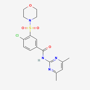 molecular formula C17H19ClN4O4S B2599304 4-氯-N-(4,6-二甲基嘧啶-2-基)-3-(吗啉-4-磺酰基)苯甲酰胺 CAS No. 940999-49-5