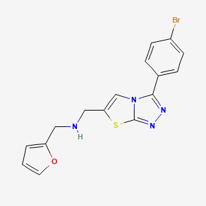 {[3-(4-Bromophenyl)[1,3]thiazolo[2,3-c][1,2,4]triazol-6-yl]methyl}(2-furylmethyl)amine