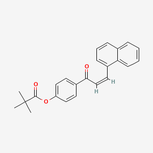 molecular formula C24H22O3 B2599309 4-((2Z)-3-naphthylprop-2-enoyl)phenyl 2,2-dimethylpropanoate CAS No. 306730-30-3