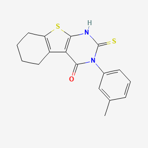 molecular formula C17H16N2OS2 B2599311 3-(3-methylphenyl)-2-sulfanyl-5,6,7,8-tetrahydro[1]benzothieno[2,3-d]pyrimidin-4(3H)-one CAS No. 341499-06-7