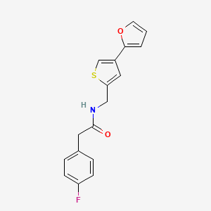 molecular formula C17H14FNO2S B2599315 2-(4-Fluorophenyl)-N-[[4-(furan-2-yl)thiophen-2-yl]methyl]acetamide CAS No. 2380044-16-4