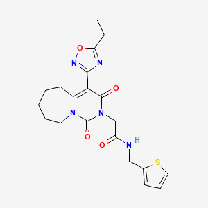 2-[4-(5-ethyl-1,2,4-oxadiazol-3-yl)-1,3-dioxo-3,5,6,7,8,9-hexahydropyrimido[1,6-a]azepin-2(1H)-yl]-N-(2-thienylmethyl)acetamide